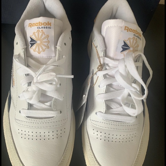 Reebok Club C Revenge Retro White Navy Gold Sz: 10 - Picture 4 of 6